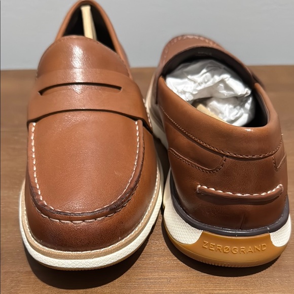 NWT Cole Haan 4.Zerogrand Men’s British Tan Leather Loafers, size 8 - Picture 4 of 8